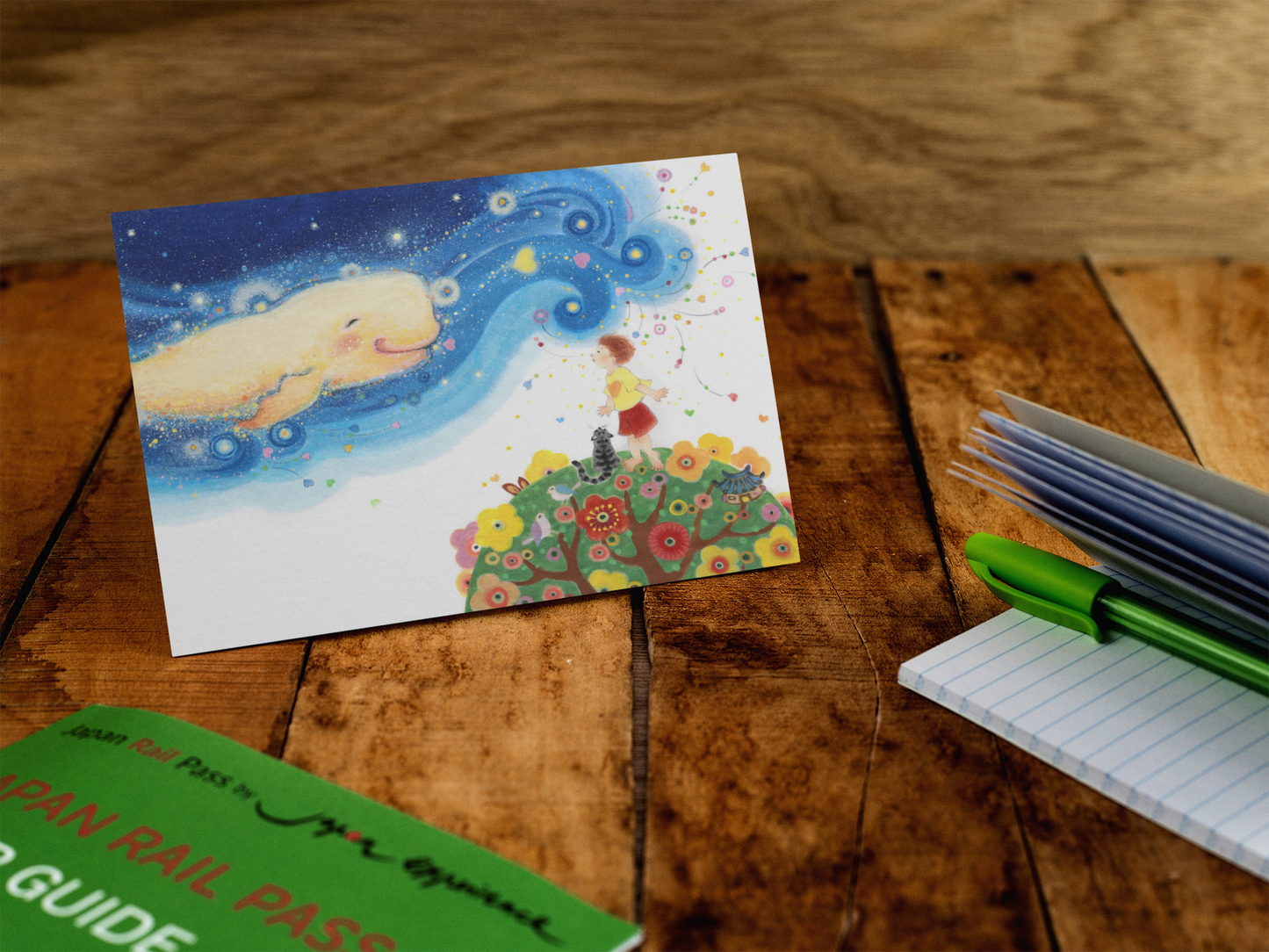 5 postcards with illustrations from The Boy and the Star Dragon