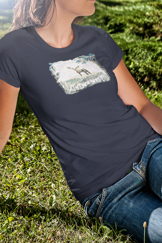 Deer in the Forest - Classic T-shirt by Jana